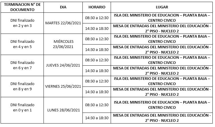 cronograma educacion junio factura