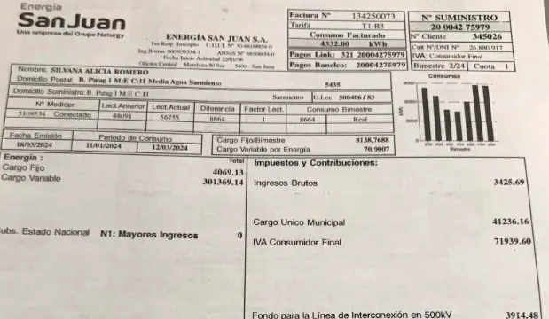 boleta de luz energia san juan